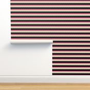 Cream Black Pink Nautical Stripe