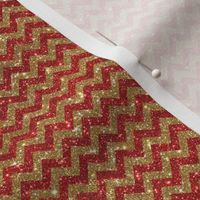 Sparkle Chevron- Small- Gold and Red