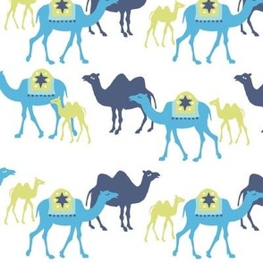 Camels in Turquoise and Blue