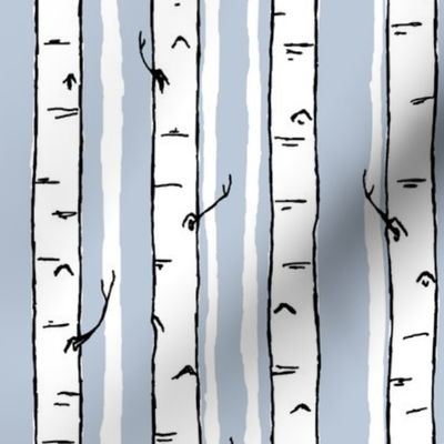 winter birch stripe