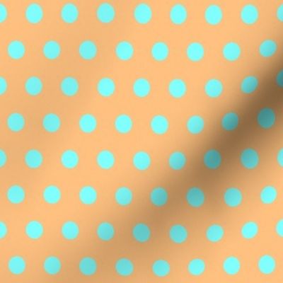 Cyan Easter Dot on Orange