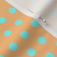 Cyan Easter Dot on Orange