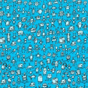 Robots-01, blue on blue