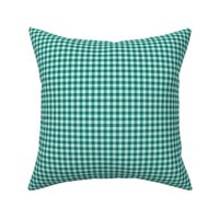 spruce green and pale blue gingham, 1/4" squares 