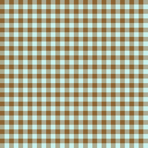 antique blue and brown gingham, 1/4" squares 