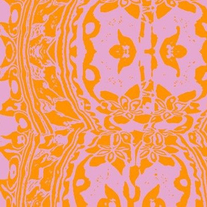 ikat mauve and orange