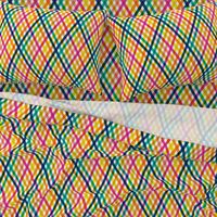 Birchdale (Multi Midi Argyle) || diagonal rainbow striped gingham