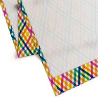 Birchdale (Multi Midi Argyle) || diagonal rainbow striped gingham