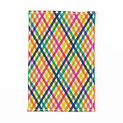 Birchdale (Multi Midi Argyle) || diagonal rainbow striped gingham