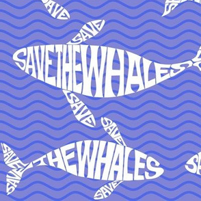 Save the whale on blue