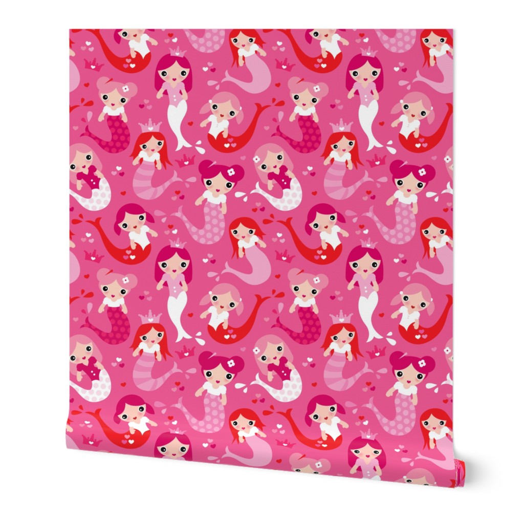 Little pink mermaid for girls 