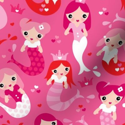 Little pink mermaid for girls 