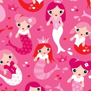 Little pink mermaid for girls 