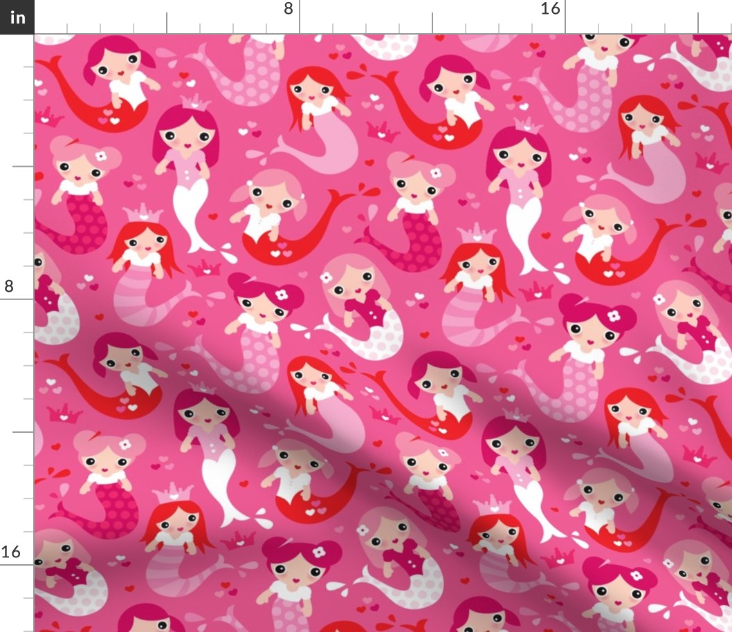 Little pink mermaid for girls 