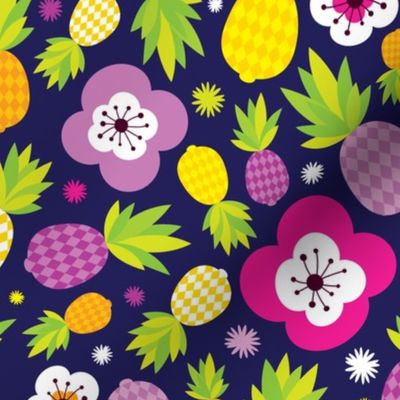 Tropical pineapple fruit paradise colorful  summer