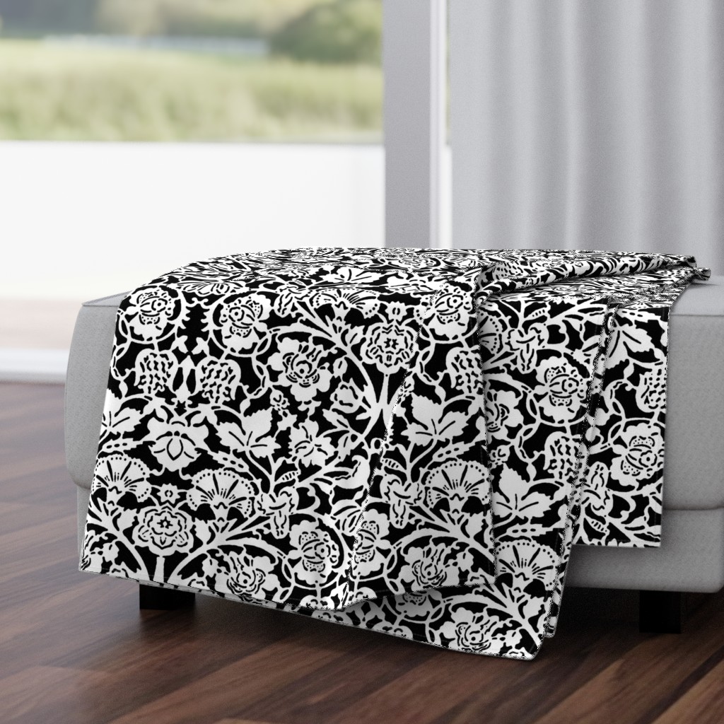 Kensignton Damask ~ White and Black