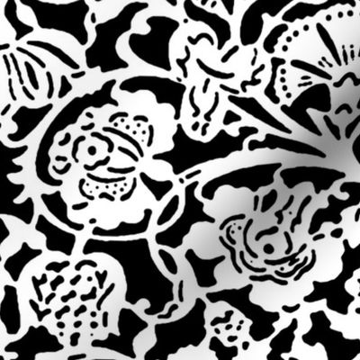 Kensignton Damask ~ White and Black