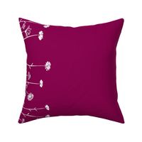 Wildflowers Border Print Purple White