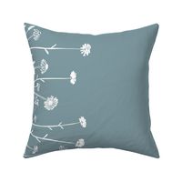 Wildflowers Border Print Teal White