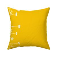 Wildflowers Border Print Yellow White