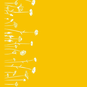 Wildflowers Border Print Yellow White