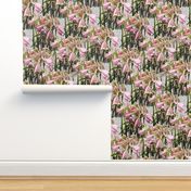 Sparse Easter lilies on gray canvas by Su_G_©SuSchaefer