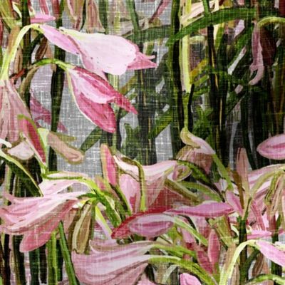 Easter lilies on gray canvas by Su_G_©SuSchaefer