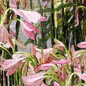 Easter lilies on gray canvas by Su_G_©SuSchaefer