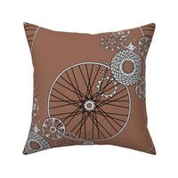 Beautiful bicycle parts - "hot chocolate"- FQ size repeat