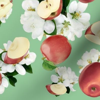 Apples and Blossoms - green