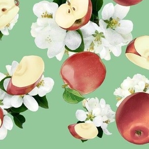 Apples and Blossoms - green