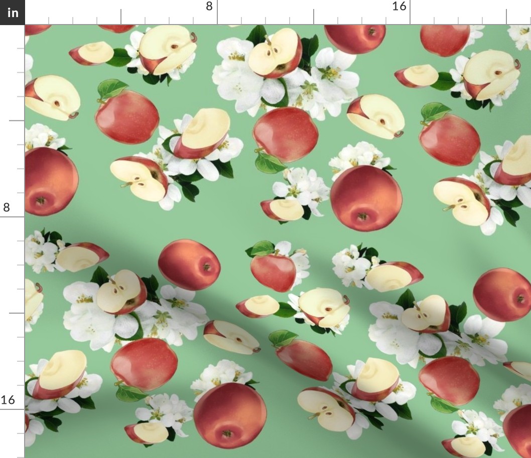 Apples and Blossoms - green