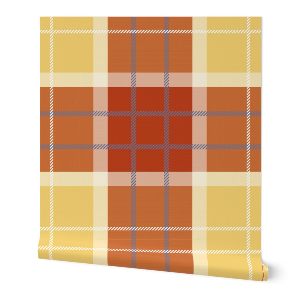 Craigowan Tartan ~ Provence ~ Rococo Gold, White, Turkey Red and Chevalier