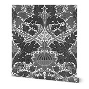 William Morris ~ St. James or Growing Damask ~ Black and White