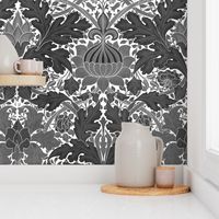 William Morris ~ St. James or Growing Damask ~ Black and White