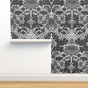 William Morris ~ St. James or Growing Damask ~ Black and White