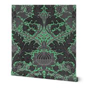 William Morris ~ St. James or Growing Damask ~ Paris Green and Black