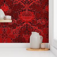 William Morris ~ St. James Damask ~ Red and Black