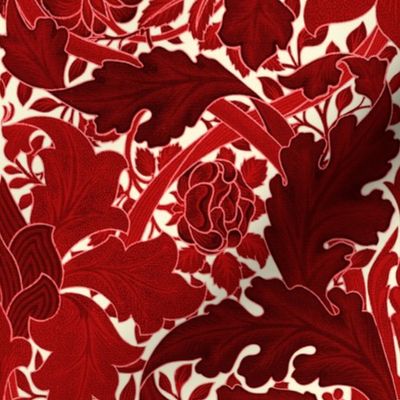 William Morris ~ St. JamesDamask ~ Red on Hameau