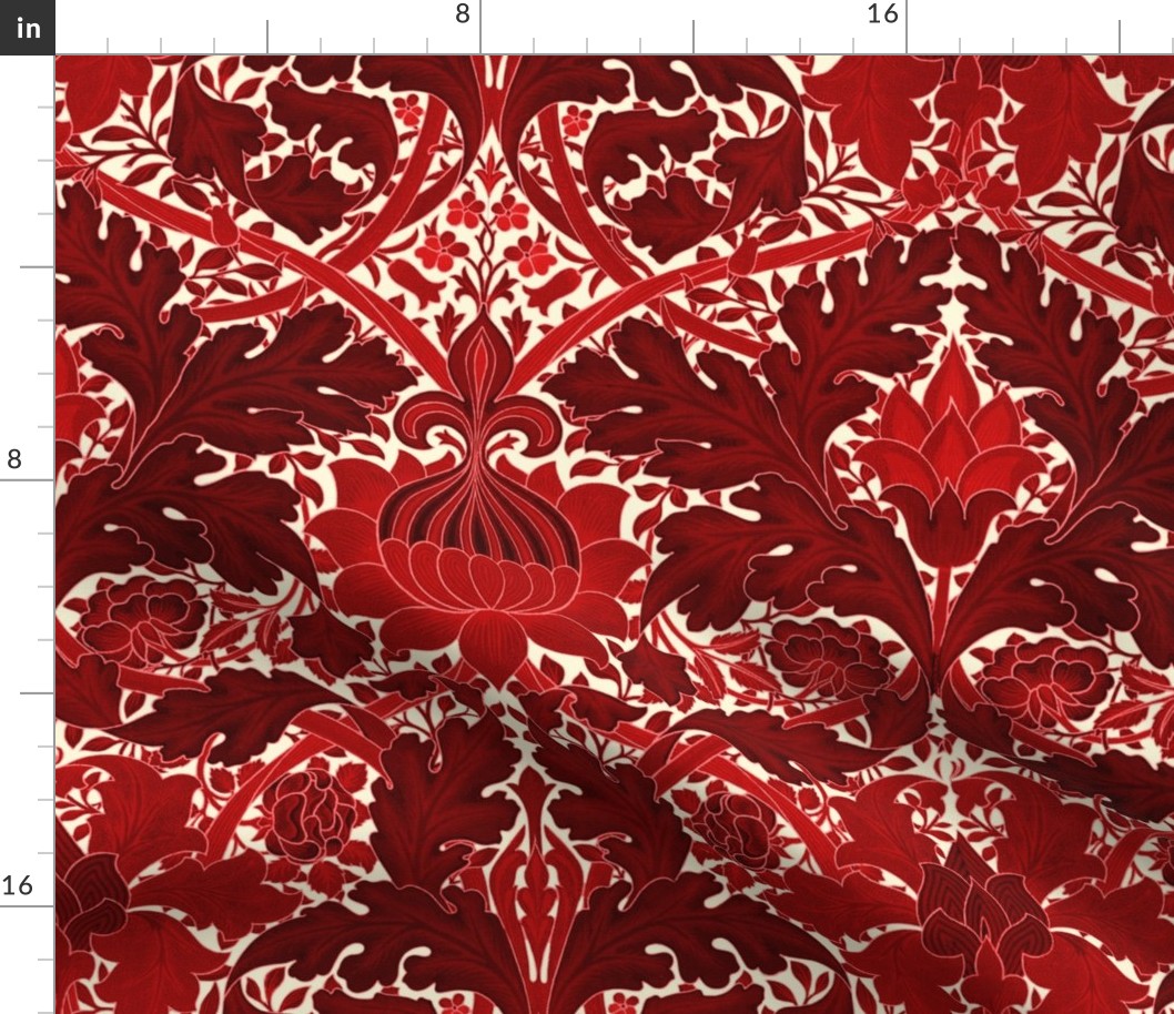 William Morris ~ St. JamesDamask ~ Red on Hameau