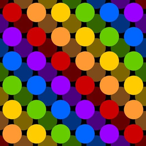 Floating Rainbow Circles on Black