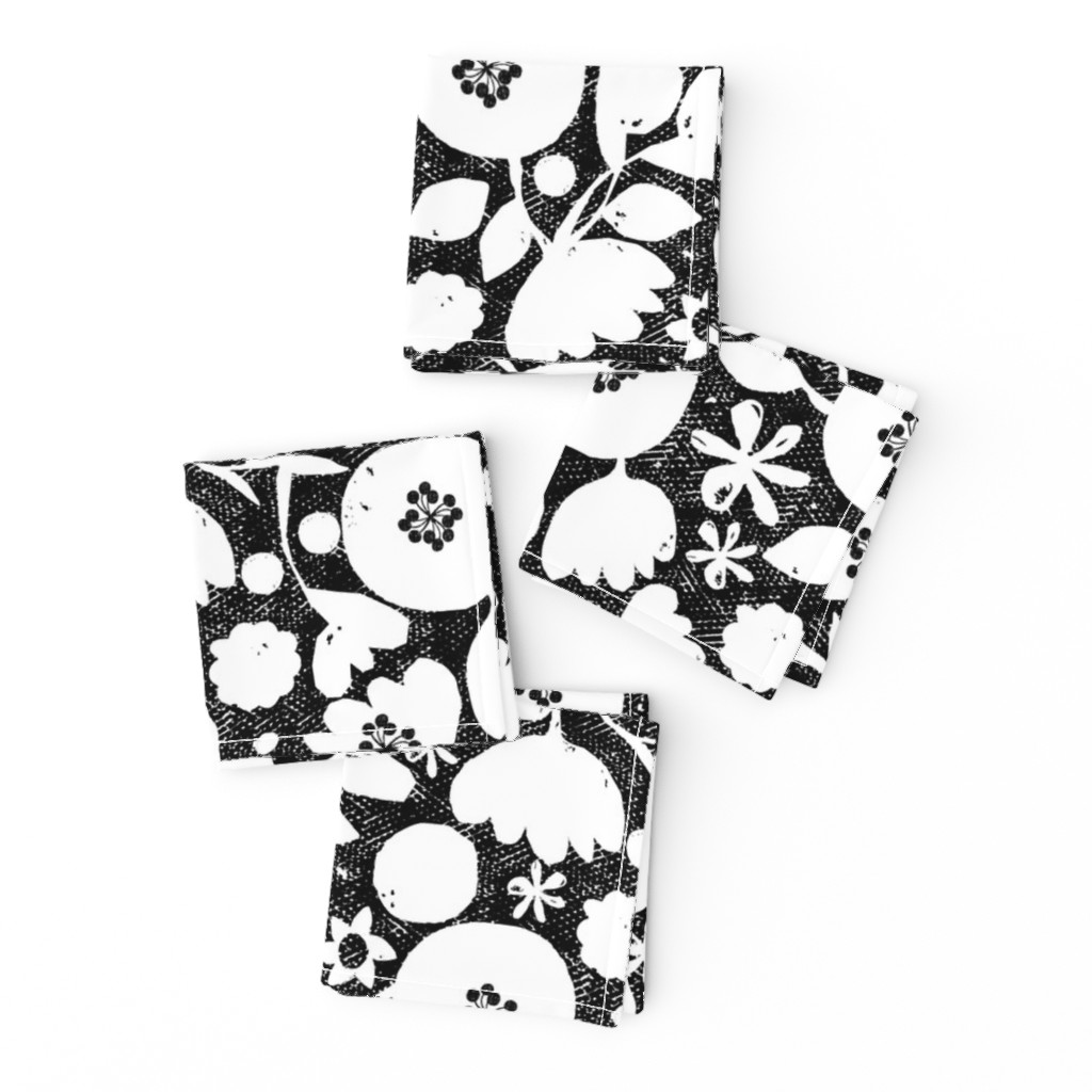 clear cut flowers - black and white floral