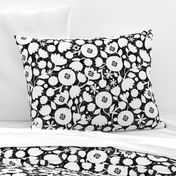 clear cut flowers - black and white floral