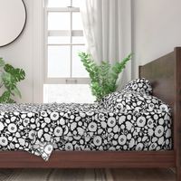 clear cut flowers - black and white floral