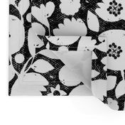 clear cut flowers - black and white floral