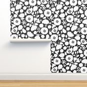 clear cut flowers - black and white floral