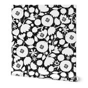 clear cut flowers - black and white floral