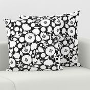 clear cut flowers - black and white floral