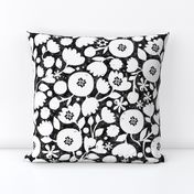 clear cut flowers - black and white floral