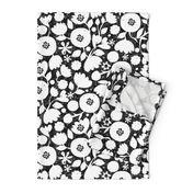 clear cut flowers - black and white floral